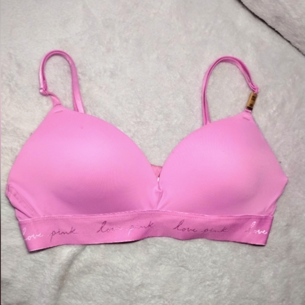 PINK Victoria's Secret Love Pink Bra - Bubblegum Pink - Picture 3 of 9